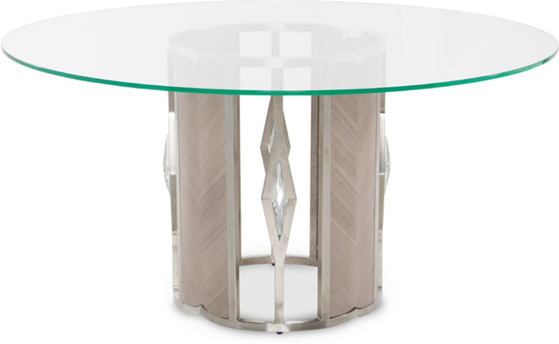 Aico Camden Court Round 60" Glass Dining Table in Pearl 9005001-101-126 image