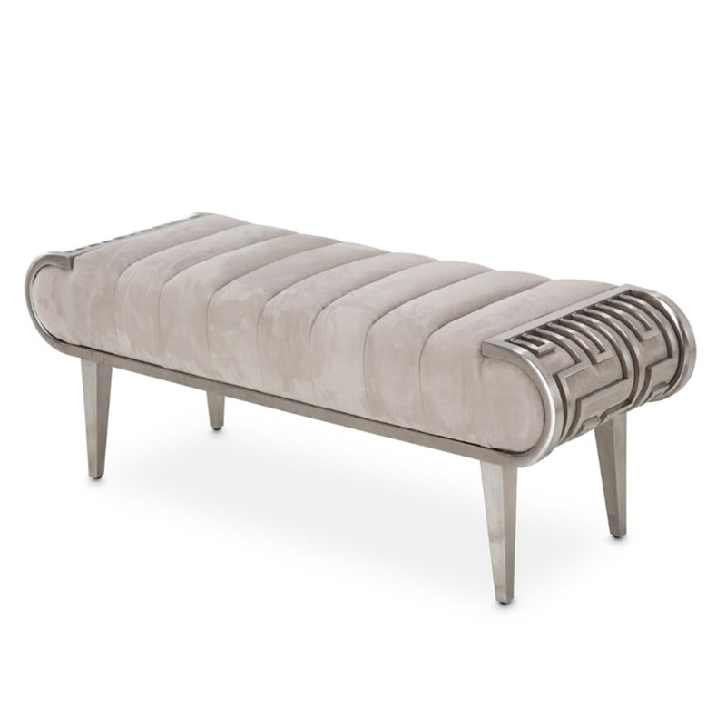 AICO Roxbury Park Channel Tufted Bed Bench in Stainless Steel 9006904-13 image