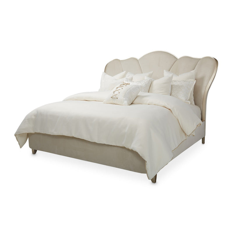 AICO Villa Cherie Eastern King Channel Tufted Upholstered Bed in Caramel 9008000EK-134 image