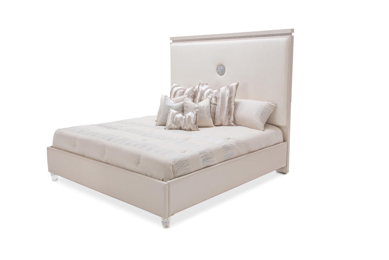 AICO Glimmering Heights Cal King Upholstered Bed in Ivory 9011000CK-111 image