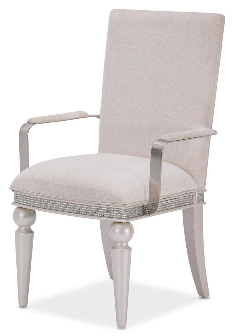 Aico Glimmering Heights Upholstered Arm Chair in Ivory (Set of 2) 9011004-111 image