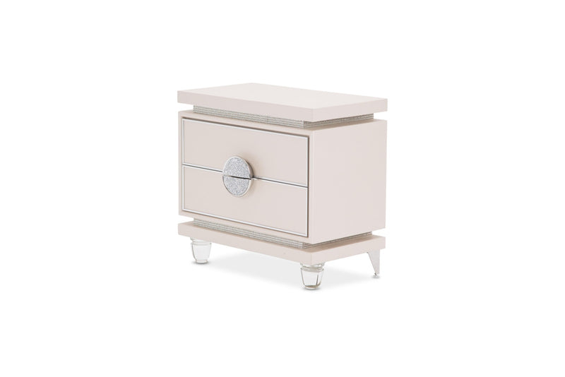 AICO Glimmering Heights Upholstered Nightstand in Ivory 9011040-111 image