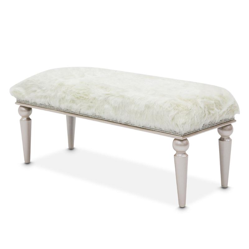 AICO Glimmering Heights Non-Storage Bed Bench in Ivory 9011904-111 image