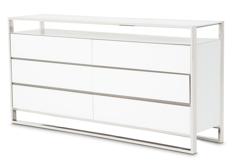Aico State St Metal Dresser in Glossy White 9016050-116 image