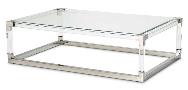 Aico State St Rectangular Cocktail Table in Stainless Steel 9016301-13 image