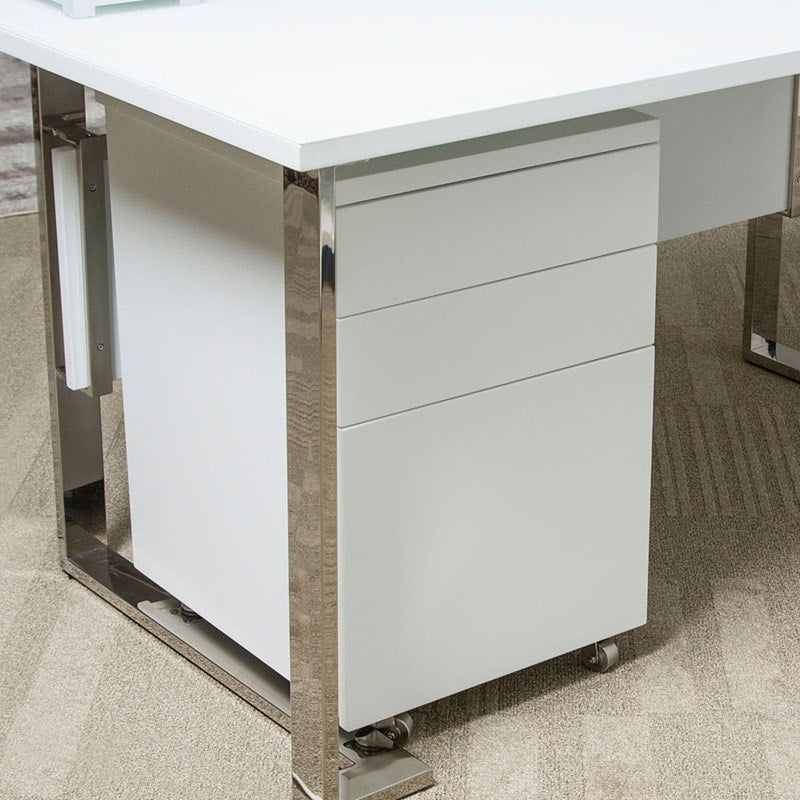 AICO Furniture Halo File Cabinet with Casters in Glossy White 9018209-116 image