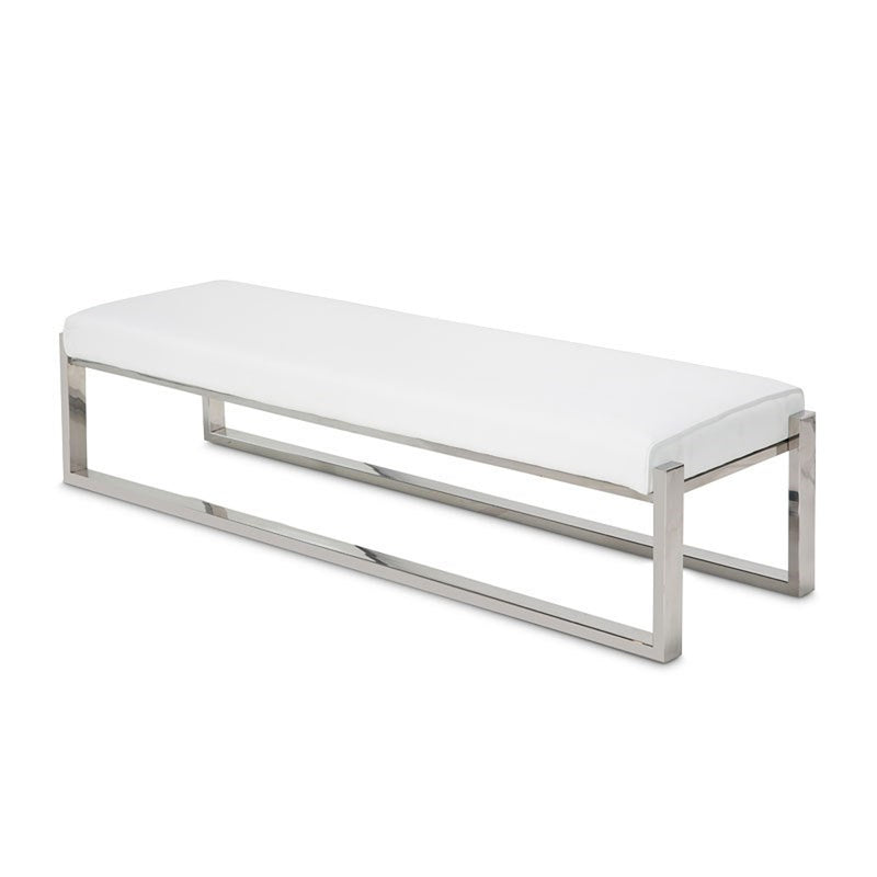 AICO Furniture Halo Bed Bench in Glossy White 9018904-13 image