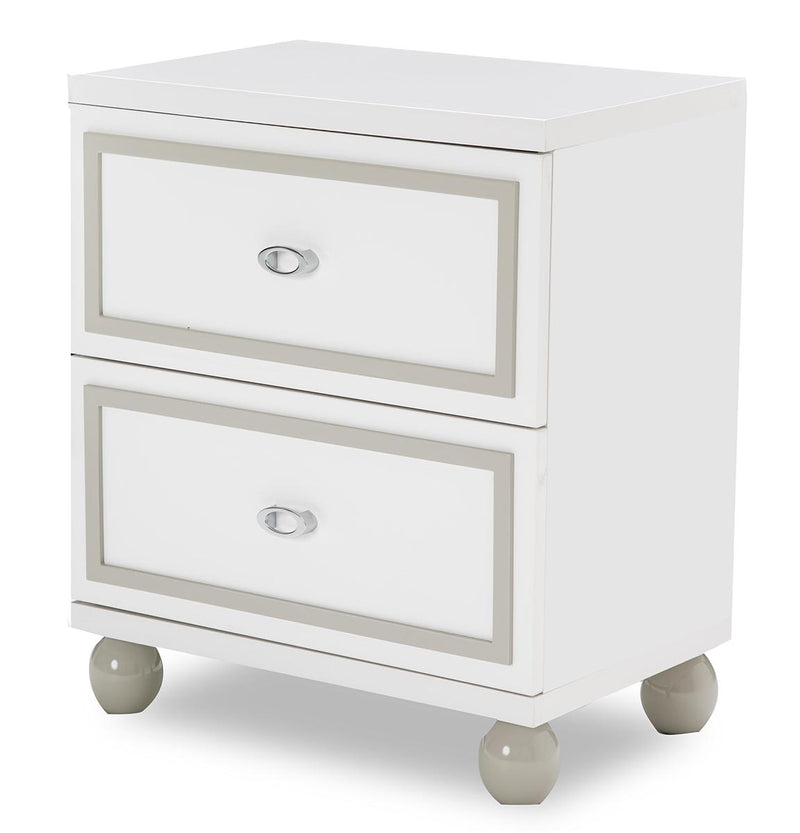 AICO Sky Tower 2 Drawer Nightstand in White Cloud 9025640-108 image