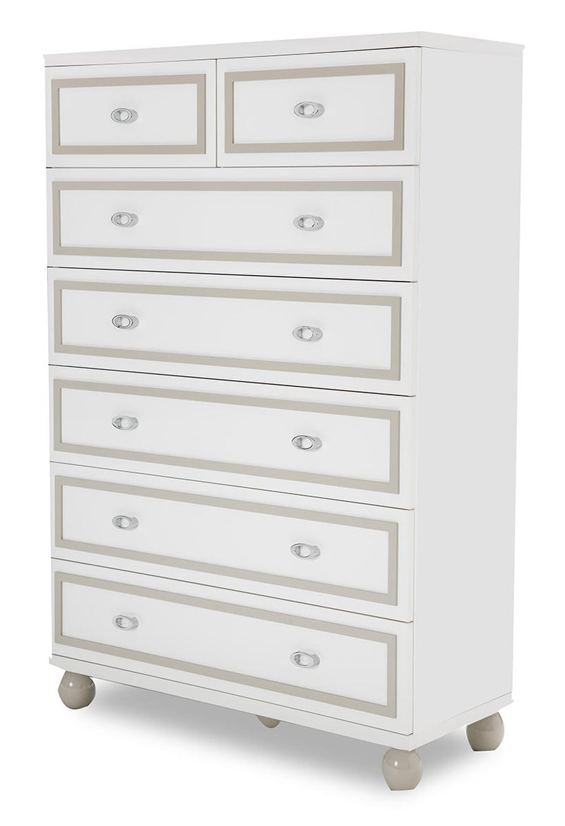 AICO Sky Tower 7 Drawer Chest in White Cloud 9025670-108 image