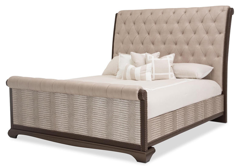 AICO Valise California King Upholstered Bed in Amazon Tan Gator 9026600CK4-110 CLOSEOUT image