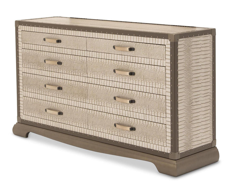 AICO Valise Upholstered Dresser in Amazon Tan Gator 9026650-110 CLOSEOUT image
