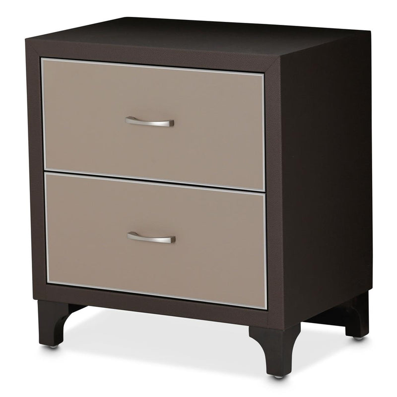 Aico 21 Cosmopolitan 2 Drawer Nightstand in Taupe/Umber 9029040-212 image