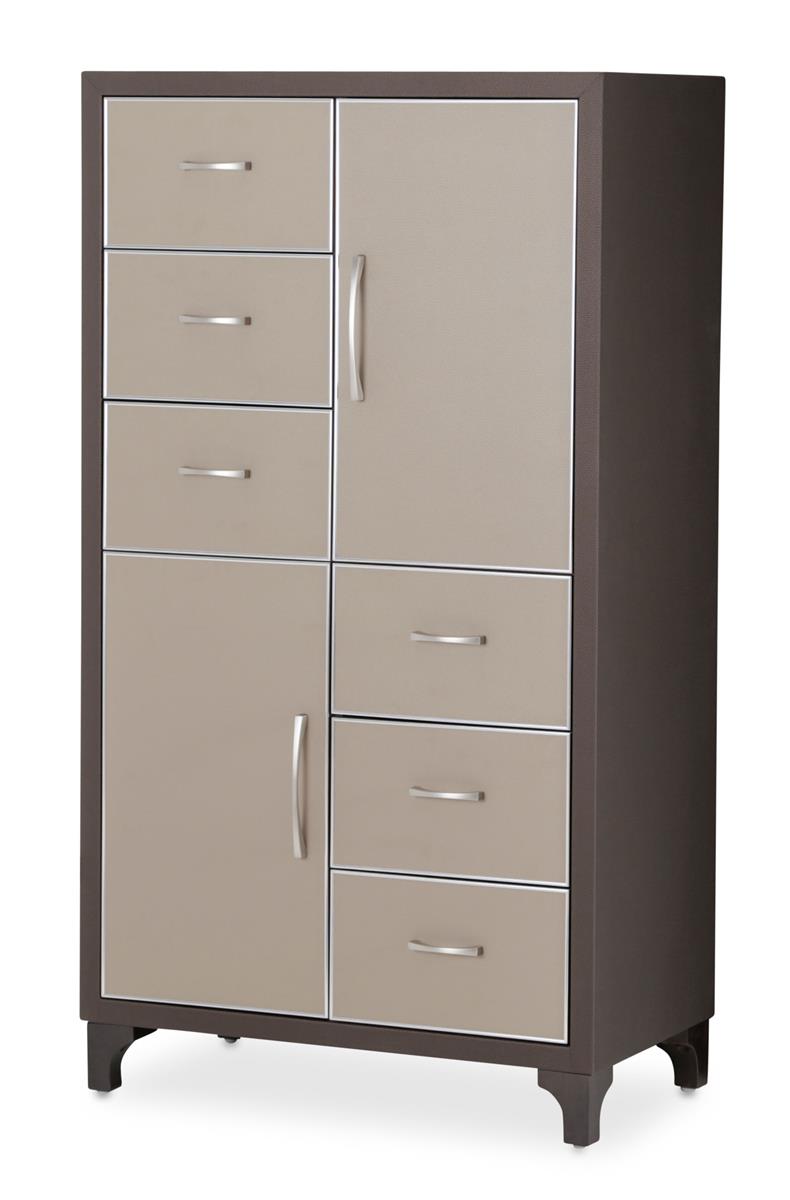Aico 21 Cosmopolitan 6 Drawer Chest in Taupe/Umber 9029070-212 image