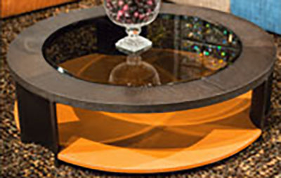 Aico 21 Cosmopolitan Round Cocktail Table in Umber/Orange 9029201-812 image