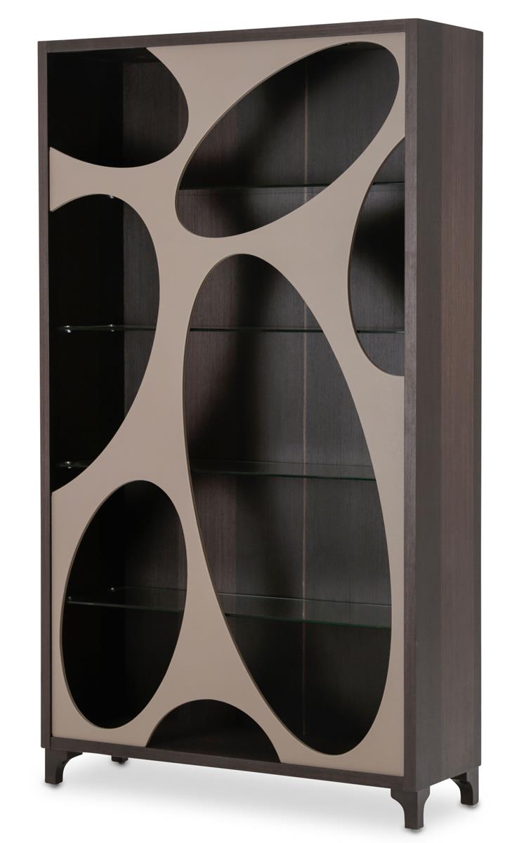 Aico 21 Cosmopolitan Curio Side Cabinet in Taupe/Umber 9029505S-212 image