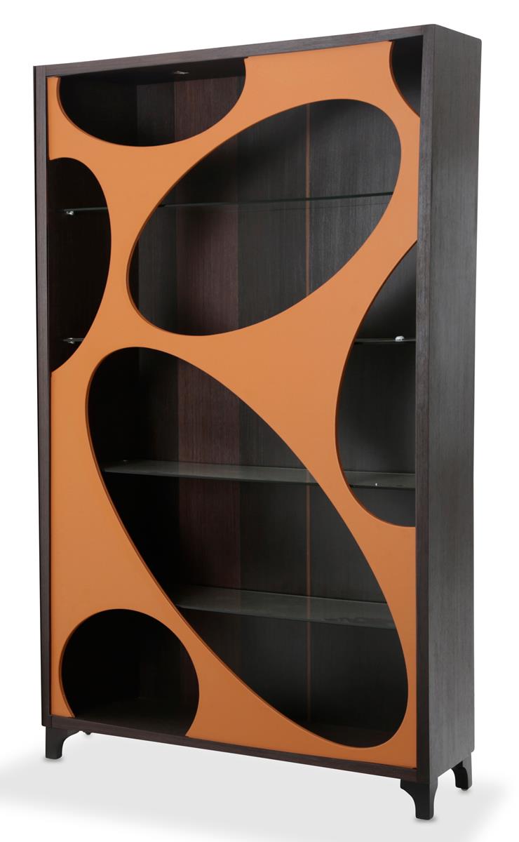 Aico 21 Cosmopolitan Curio Side Cabinet in Orange/Umber 9029505S-812 image