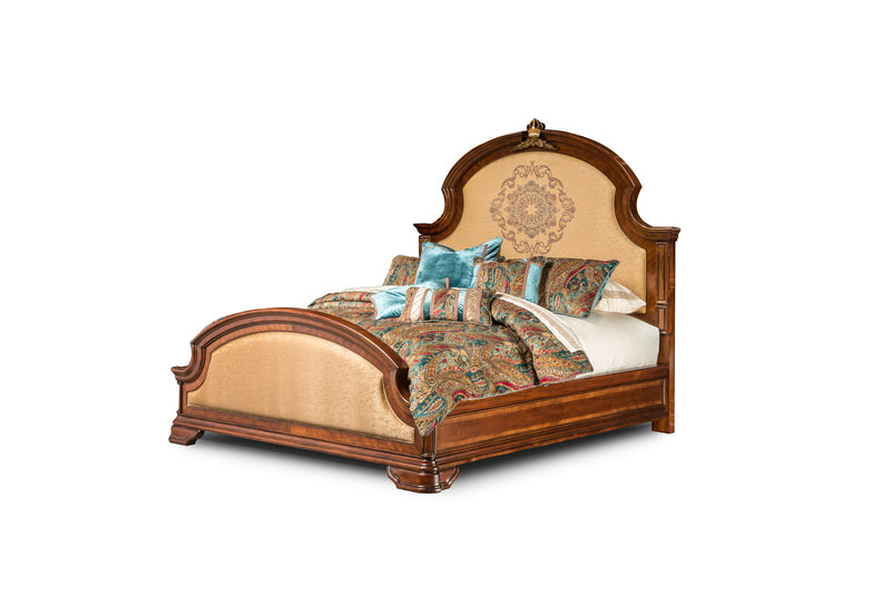 AICO Grand Masterpiece King Panel Bed in Royal Sienna 9050000EK-402 CLOSEOUT image