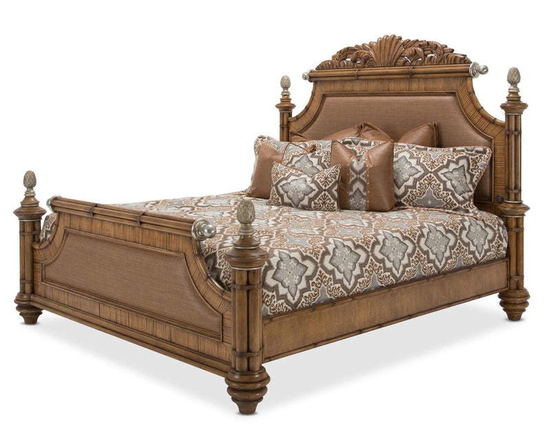 Aico Excursions California King Panel Bed in Caramel Cashmere 9081000CK4-109 CLOSEOUT image