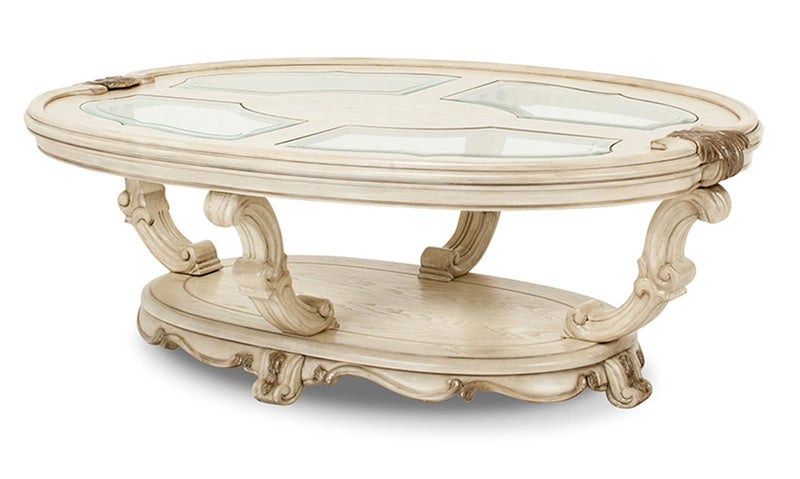 Aico Platine de Royale Oval Cocktail Table in Champagne 09201-201 image