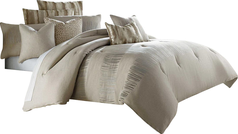 AICO Captiva 9-pc Queen Comforter Set in Neutral BCS-QS09-CAPVA-NUTR image
