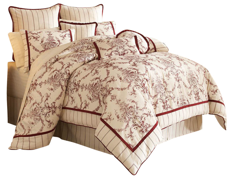 AICO Hidden Glen 10-pc King Comforter Set in Natural BCS-KS10-HIDGLN-NAT image