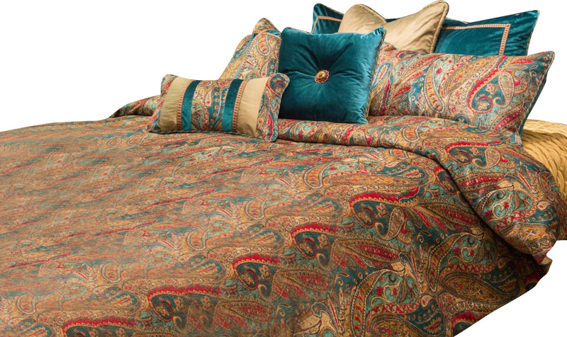 AICO Seville 9-pc Queen Comforter Set in Honey BCS-QS09-SEVILE-HNY image