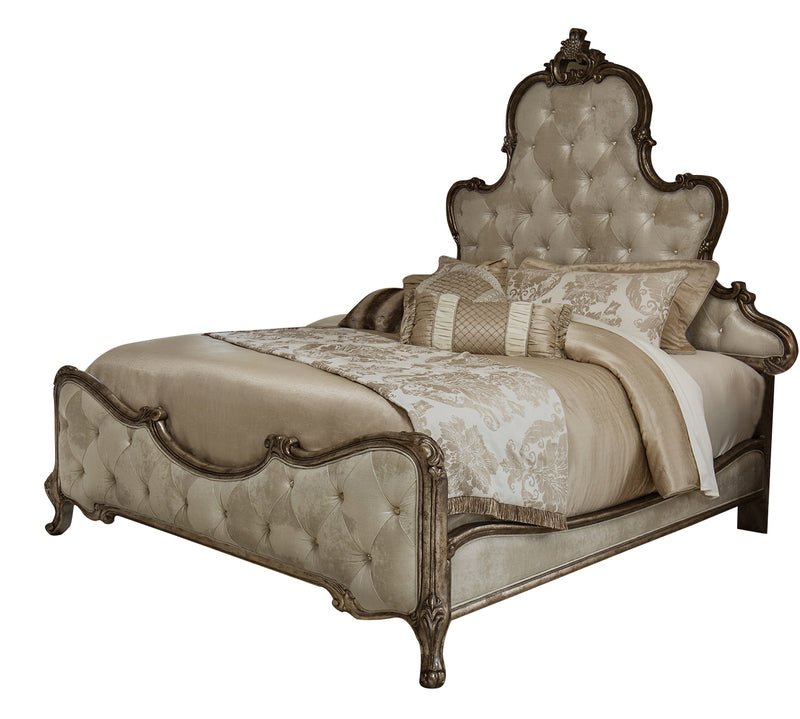 Aico Platine de Royale Queen Panel Bed in Antique Platinum 09000QNPL3-101 image