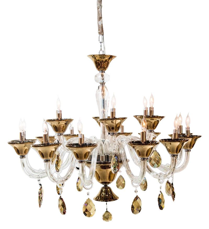Aico Lighting Rundale 18 Light Chandelier in Clear and Chrome LT-CH918-18CLR image