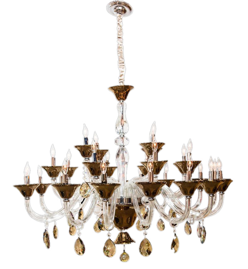 Aico Lighting Rundale 28 Light Chandelier in Clear and Chrome LT-CH919-28CLR image