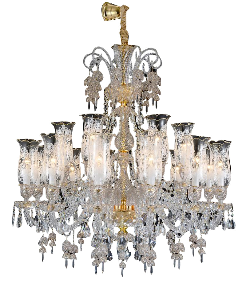 Aico Lighting Garnier 18 Light Chandelier in Clear and Gold LT-CH901-18GLD image