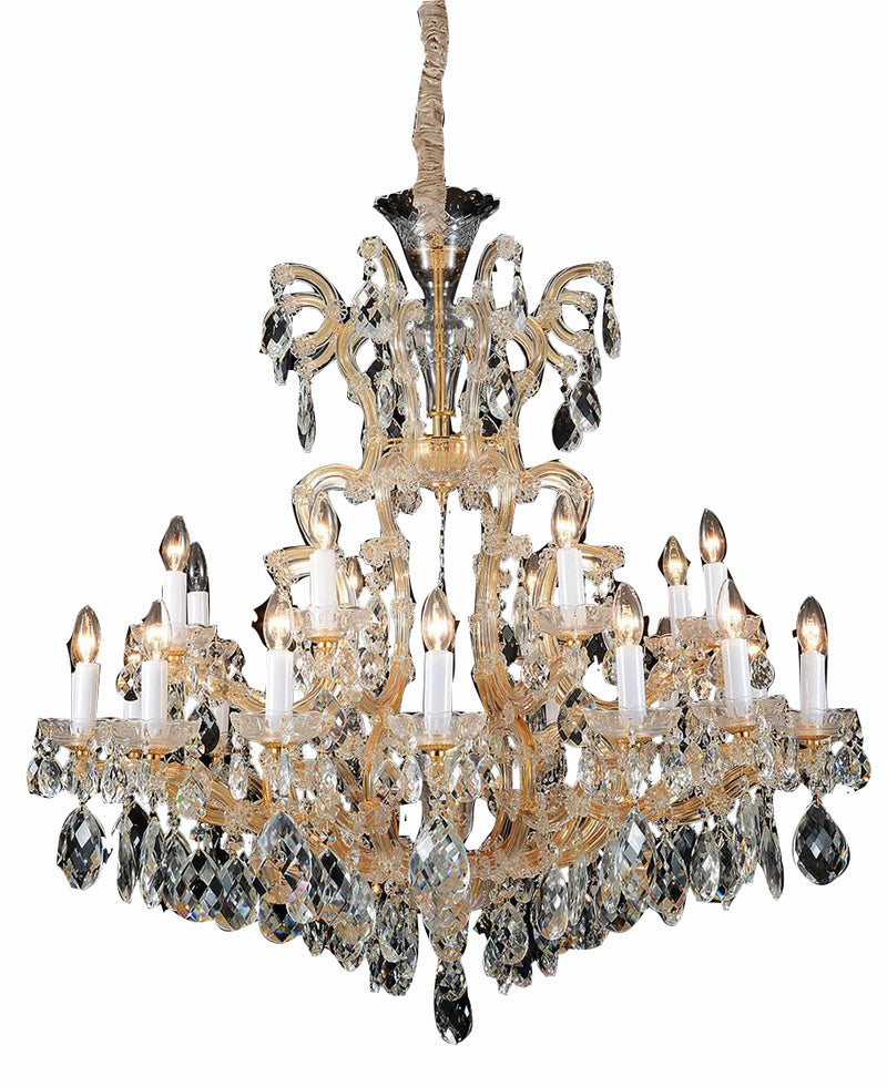 Aico Lighting La Scala 19 Light Chandelier in Cognac and Gold LT-CH912-19CGN image