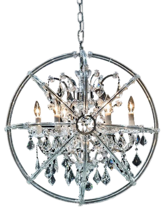 Aico Lighting Pena 6 Light Chandelier in Clear and Chrome LT-CH920-6CLR image