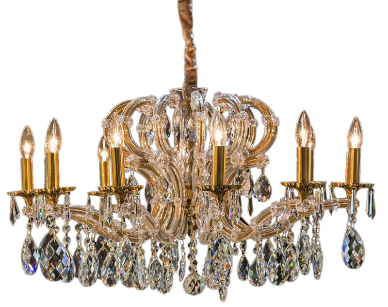 Aico Lighting Portola 12 Light Chandelier in Clear and Antique Brass LT-CH924-12ABR image