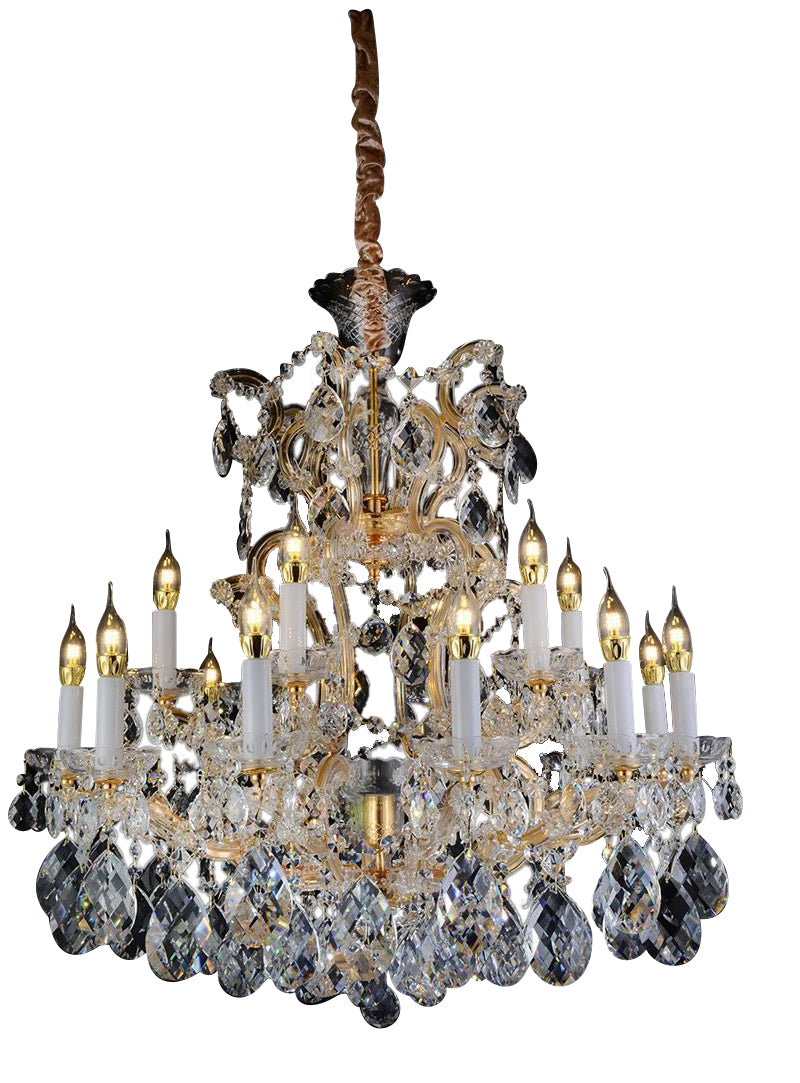 Aico Lighting San Carlo 25 Light Chandelier in Clear and Gold LT-CH913-25CLR image