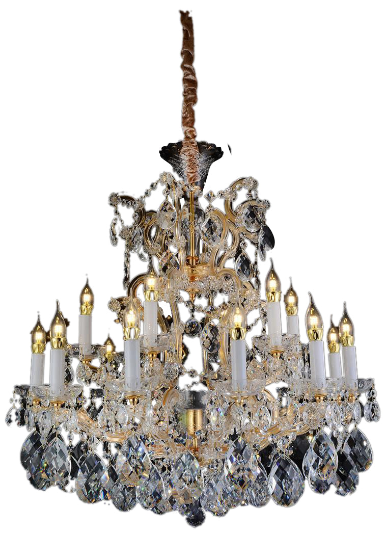 Aico Lighting San Carlo 19 Light Chandelier in Clear and Gold LT-CH914-19CLR image