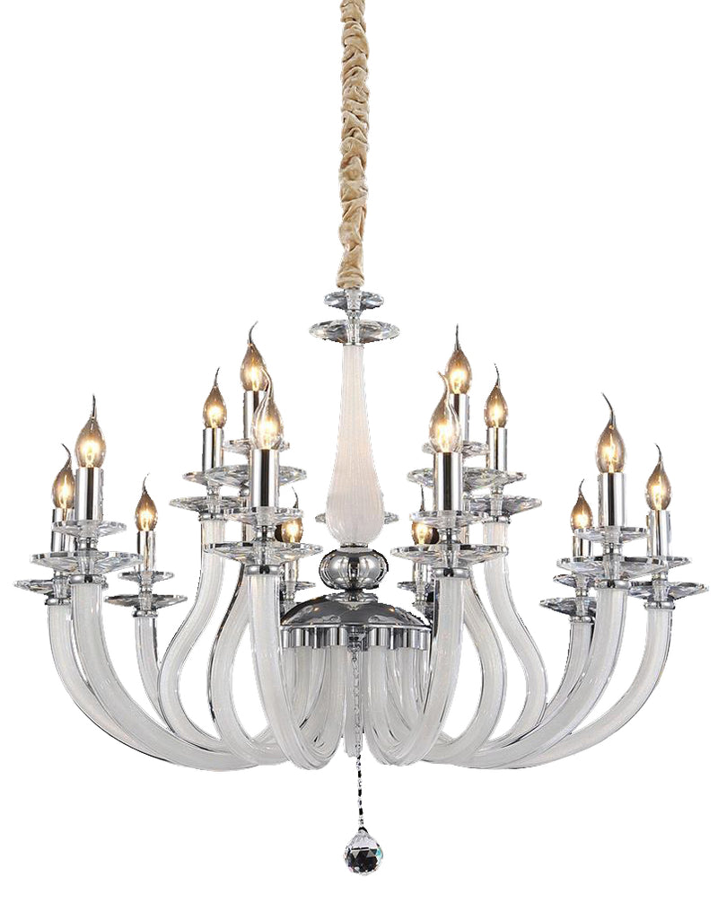 Aico Lighting San Marco 15 Light Chandelier in Opalescent and Chrome LT-CH907-15OPL image