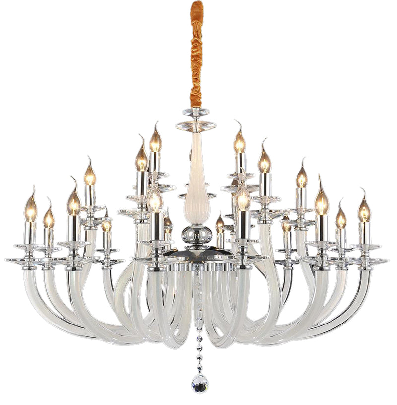 Aico Lighting San Marco 21 Light Chandelier in Opalescent and Chrome LT-CH908-21OPL image