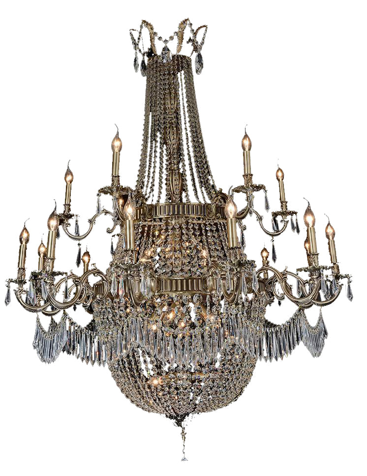 Aico Lighting Summer Place 30 Light Chandelier in Clear and Antique LT-CH906-30ABR image