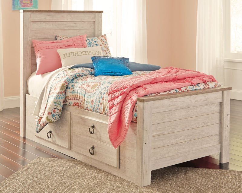 Willowton Twin Panel Bed with 2 Storage Drawers image