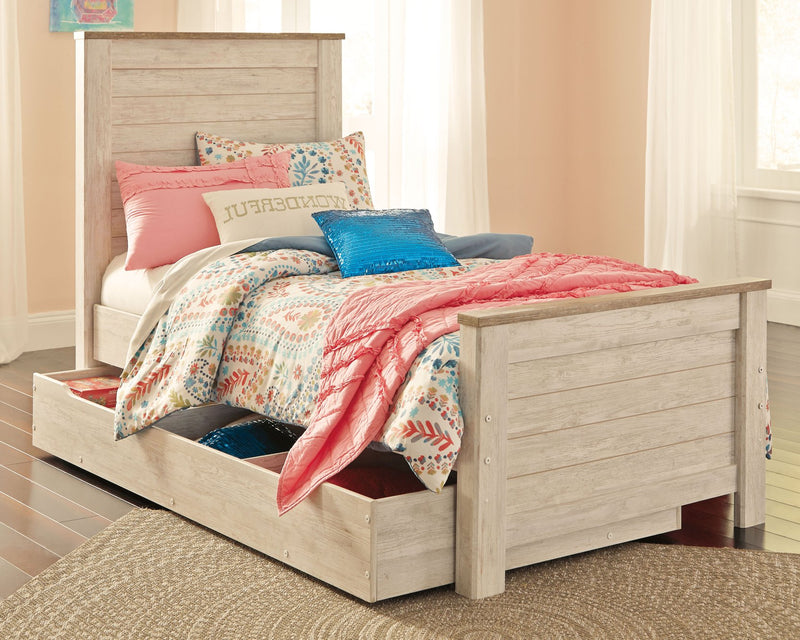 Willowton Twin Panel Bed with 1 Large Storage Drawer image