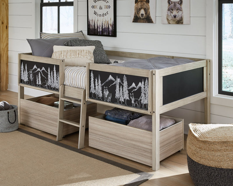 Wrenalyn Twin Loft Bed with Under Bed Bin Storage image