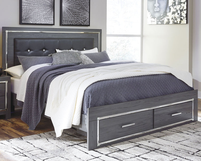Lodanna King Panel Bed with 2 Storage Drawers image