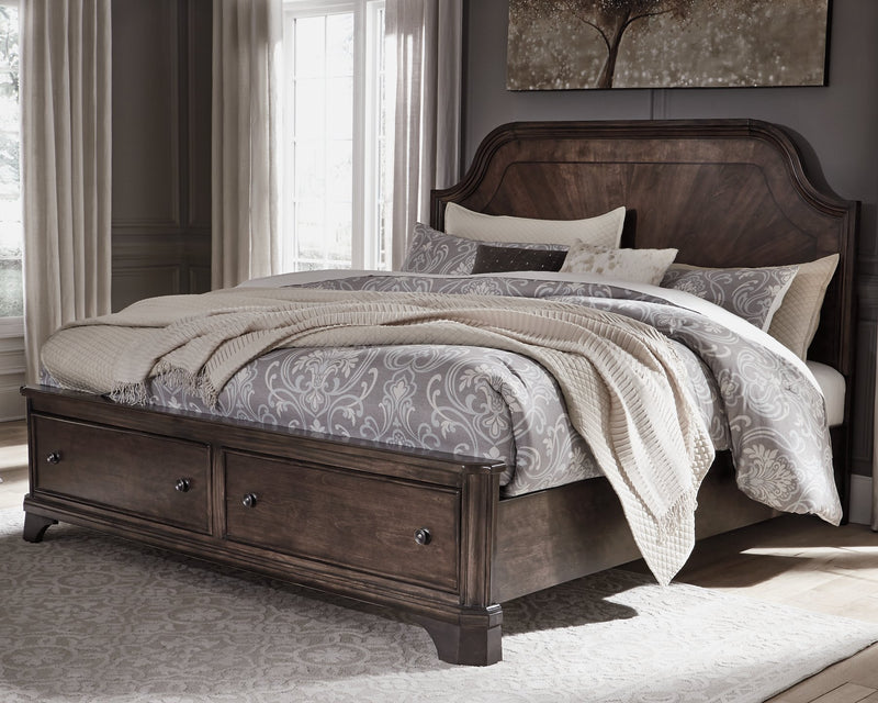 Adinton California King Panel Bed with 2 Storage Drawers image