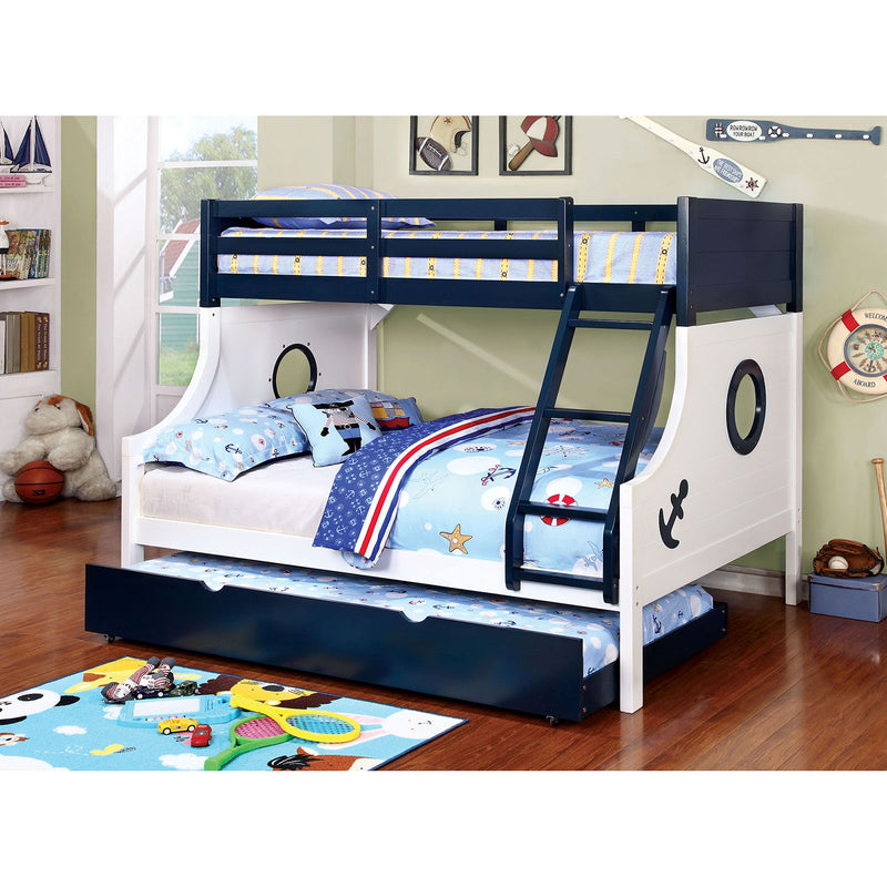 NAUTIA Blue/White Twin/Full Bunk Bed image