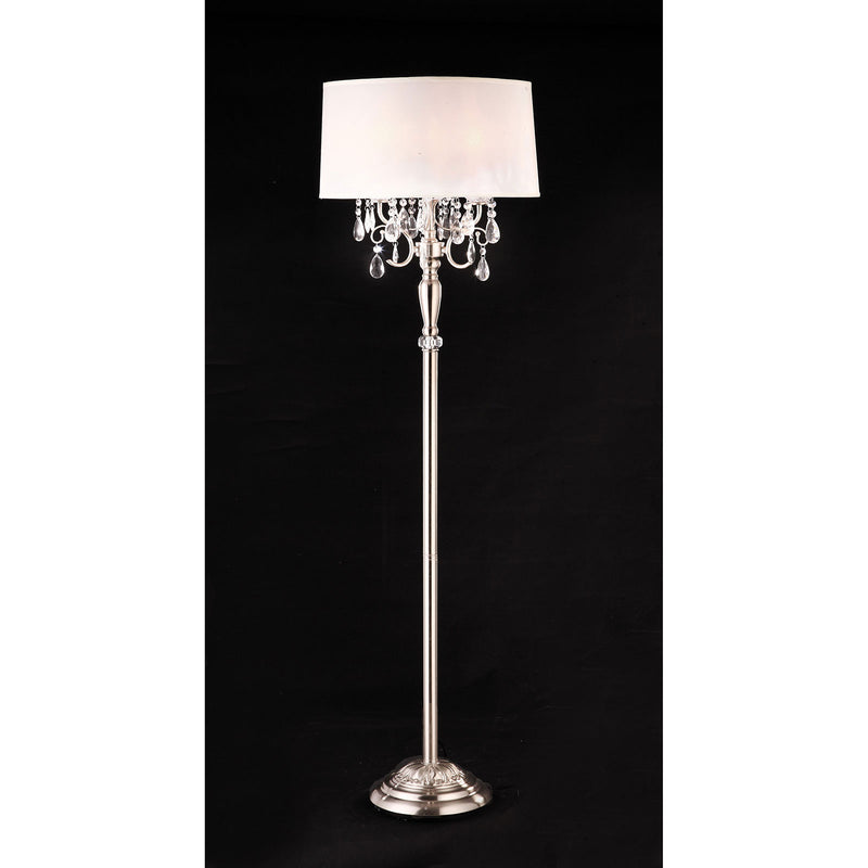 Sophy White/Chrome Floor Lamp, Hanging Crystal image