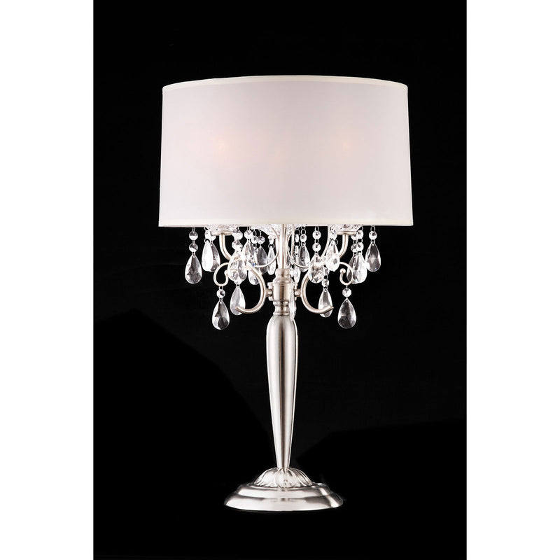 Sophy White/Chrome Table Lamp, Hanging Crystal image