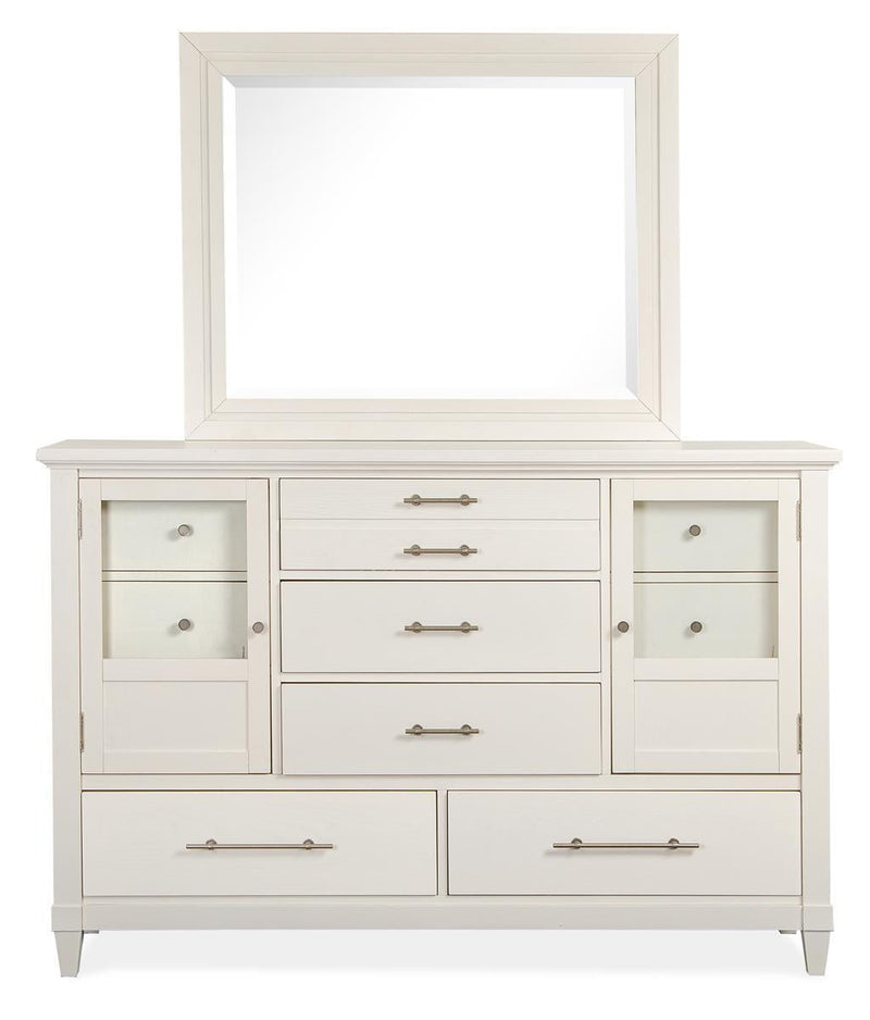 Magnussen Furniture Lola Bay Landscape Mirror in Seagull White