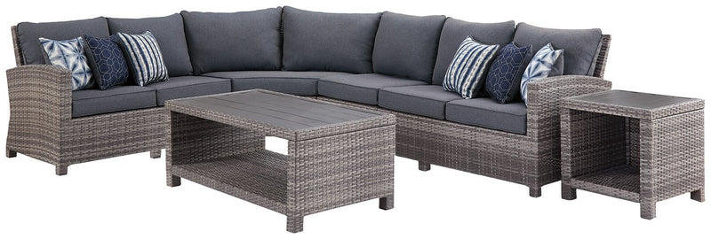 Salem Beach 6-Piece Outdoor Sectional with Occasional Tables Set image