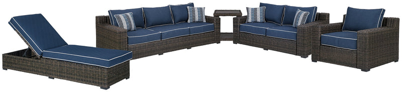 Grasson Lane 5-Piece Outdoor Sofa and Loveseat with Lounge Chairs and End Table image