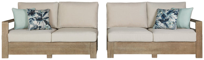 Silo Point Right-Arm Facing/Left-Arm Facing Outdoor Loveseat with Cushion (Set of 2) image